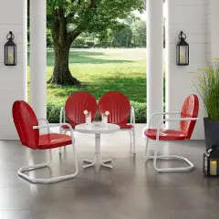 Griffith 4pc Outdoor Conversation Set - Bright Red - Crosley
