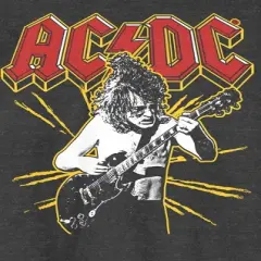 ACDC Yellow Spark Crew Neck Short Sleeve Charcoal Women's T-shirt