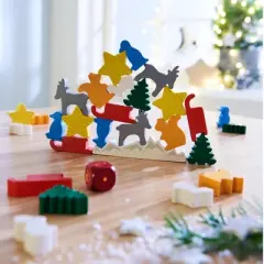HABA Animal Upon Animal Christmas Version Wood Stacking Game (Made in Germany)