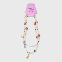Little Words Project Teacher Beaded Lanyard Bracelet - Red/Gold/White