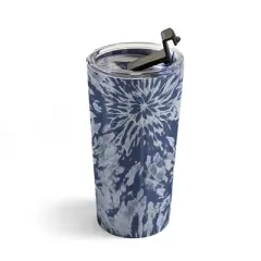 Emanuela Carratoni Blue Tie Dye 20 oz Stainless Steel Travel Mug - Deny Designs