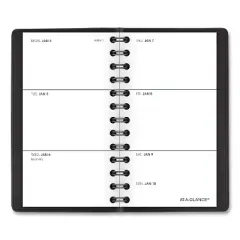 Weekly Planner, 4.5 x 2.5, Black Cover, 12-Month (Jan to Dec): 2026