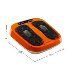 Foot Massager &ndash; Vibrating Platform with Rotating Acupressure for Feet and Legs with Remote Control Included by Bluestone (Orange)