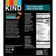 KIND Bars Dark Chocolate Nuts & Sea Salt Gluten Free Snacks - 6ct