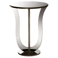 Kylie Modern and Contemporary Hollywood Regency Glamour Style Mirrored Accent Side Table - Silver - Baxton Studio