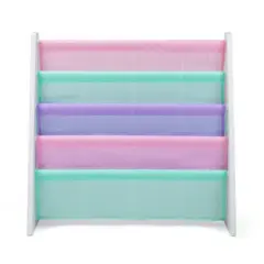 Holland Kids' Bookshelf 4 Tier Book Organizer White/Fresh Pastel - Humble Crew