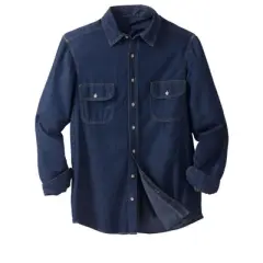 Boulder Creek by KingSize Men's Big & Tall  Long Sleeve Denim and Twill Shirt