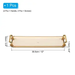 Unique Bargains Modern Rectangular Decorative Elegant Serving Tray with Handle