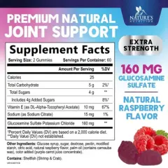 Joint Support Gummies Glucosamine Plus Vitamin E, Joint Support Supplement - Back, Knees & Hands - 120 Gummies By Nature's Nutrition