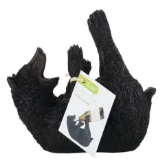 True Frisky Cub Polyresin Wine Bottle Holder Set of 1, Black, Holds 1 Standard Wine Bottle