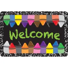 Ashley Productions&reg; The Original Fun Mat&trade;, Welcome Mat, 15.5" x 23.5", Welcome Crayons Composition