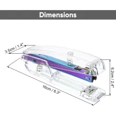 HTUTWOO Office Desk Stapler with 1000 24/6 Staples, Transparent Clear Durable Acrylic Fashion Shape, for Office Home School