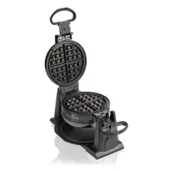 Hamilton Beach Dbl Flip Waffle 26201: Nonstick Pancake & Waffle Maker, Dishwasher-Safe Parts, 1300W, Black