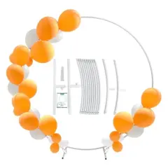 GARPROVM 6.6FT White Round Wedding Arch Stand Arbor for Outdoor Events