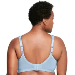 Glamorise Womens MagicLift Moisture Control Wirefree Bra 1064 Light Blue Heather