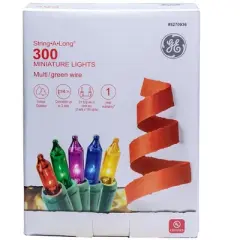 GE String-A-Long 300 Miniature String Lights Incandescent Christmas Lights Multi