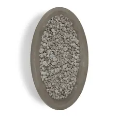 Riverside Large Oval Fire Bowl - Glacier Gray - Real Flame