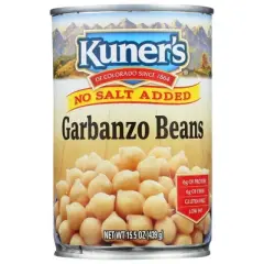 Kuner's Garbanzo Beans No Salt Added - 15.5oz / 12pk