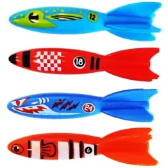 RIPPLE Torpedo Flyers 4pc - Pool Dive Toys, Glides in Water, Swim Skills, Kids