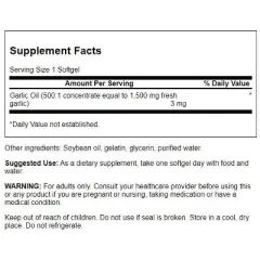 Swanson Garlic Oil Concentrate - Triple Strength 1,500 mg 500 Softgels