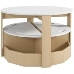 Yinvani White 5 Piece Kids Table Sets with 4 Chairs Set