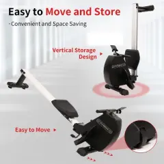 DOMETOUR Rowing Machine 264 LBS Weight Capacity Foldable Rower for Home Use with Comfortable Seat Cushion