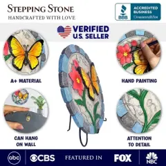 Colorful Moments Bloom Stepping Stone, 9.5" Butterfly Garden Decorative Figurine| OrnamentallyYou
