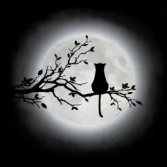 Women's Design By Humans The Cat and The Moon By Maryedenoa Racerback Tank Top