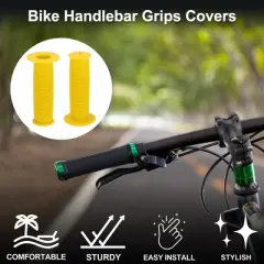 Unique Bargains Bike Handlebar Grips Covers 3.94" Yellow 1 Pair