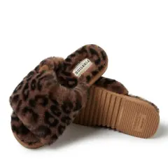 Fireside by Dearfoams Women's Cairns Genuine Shearling Slide Slipper with Metallic Trim