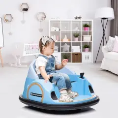 12V Kids Ride On Bumper Car Electric Bumping Car for Toddlers with Remote Control, 360&deg; Spin
