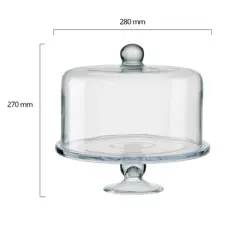 Artland Simplicity Cake Stand with Straight Sided Dome - Flawless Glass, Tall Cake Friendly, Secure Design, Elegant Craftsmanship