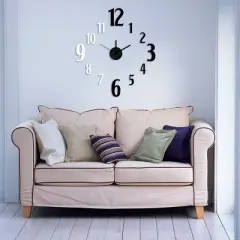 Modern Home Self Adhesive DIY 3D Wall Clock - Jackson