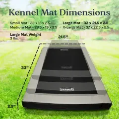 Dakota 283 Washable Portable Foam Cushioned Padded Indoor Dog Kennel Mat, Crate Cage Bed for Dogs and Pets, Black/Gray, Large