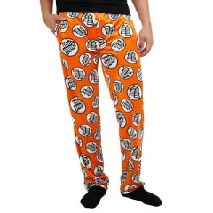 Dragon Ball Z Anime All Over Print Men's Orange Sleep Pajama Pants