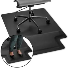 WorkOnIt 54" x 36" Anti-Fatigue Chair Mat for Hardwood Floors, Sit or Standing Desk, Black