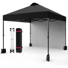 Jojoka 10'x10' Outdoor Canopy Tent with Sidewall,Easy Pop Up with Vented Roof,Portable Instant Camping Beach Tents