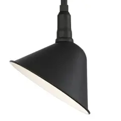 Franklin Iron Works Neihart Rustic Farmhouse Outdoor Wall Light Fixtures Set of 2 Black Gooseneck Arm Downlight 18" for Post Exterior Barn