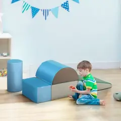 Soozier 5 Piece Climb and Crawl Activity Play Set Soft Secure Foam Playset for Toddler Preschooler Indoor Play Equipment Baby Learning Toys Multicolor