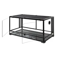 REPTI ZOO 40 Gallon Reptile Glass Terrarium, Double Hinge Door with Screen Ventilation Reptile Terrarium 36" x 18" x 18"
