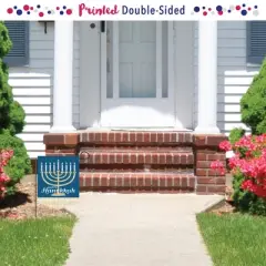 Big Dot of Happiness Happy Hanukkah - Outdoor Home Decorations - Double-Sided Chanukah Holiday Party Garden Flag - 12 x 15.25 inches