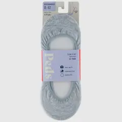 Peds Women's Extended Size Ultra Low 4pk Sport Liner Socks - Light Gray 8-12: Seamless Toe, Hidden Gel Heel Grip, Stretch Fabric