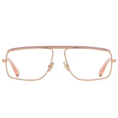 Jimmy Choo JC 249 W66 Womens Rectangle Eyeglasses Gold Pink Glitter 56mm