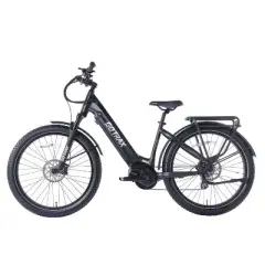 GOTRAX Adult MX1 Mid Drive 27.5" Step Through Electric Hybrid Bike - Black
