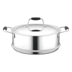 NutriChef Steamer Insert with Lid - Stainless Steel