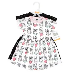 Hudson Baby Baby Girls Cotton Dresses, Bonjour
