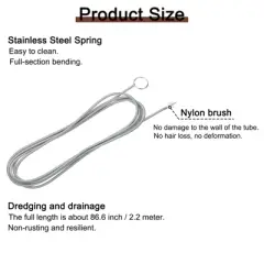 Unique Bargains Flexible Long Nylon Bristles Drain Line Cleaner Tool Brush 2 Pcs