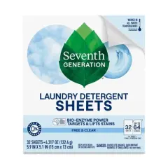 Seventh Generation Laundry Detergent Sheets - Free & Clear - 32ct