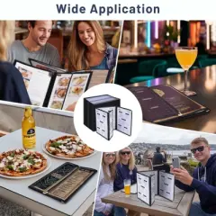 WeChef 30 Pcs Restaurant Menu Covers Trifold for 8.5x11" 3 Page 6 View & 4.25x11" Half Page for Wine List Drink cafe Bar