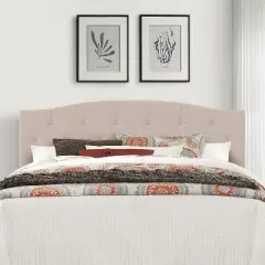 King/California King Provence Upholstered Arch Adjustable Tufted Headboard Linen Fabric - Hillsdale Furniture